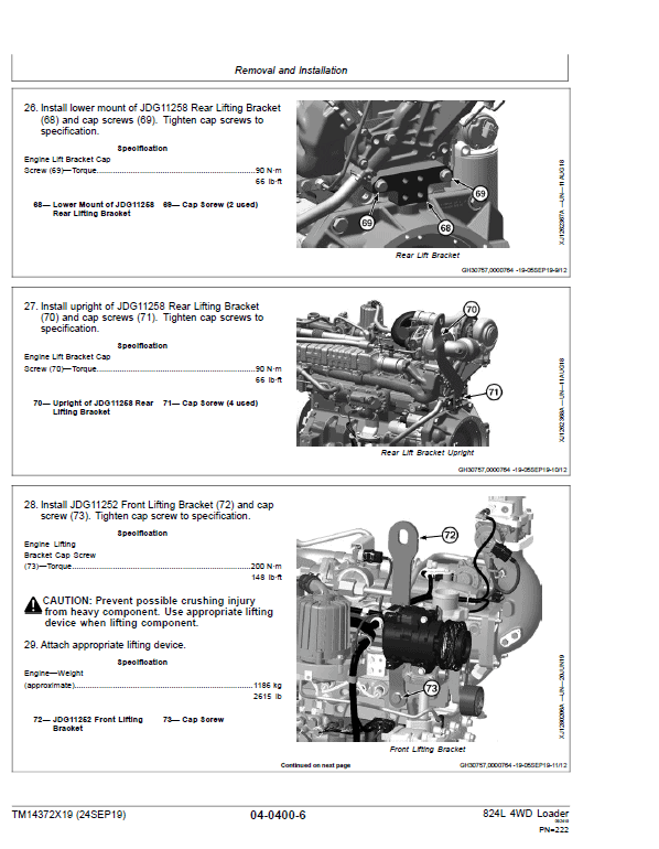 John Deere 824L 4WD Loader Repair Technical Manual (S.N D697293 – ) Workshop Guide