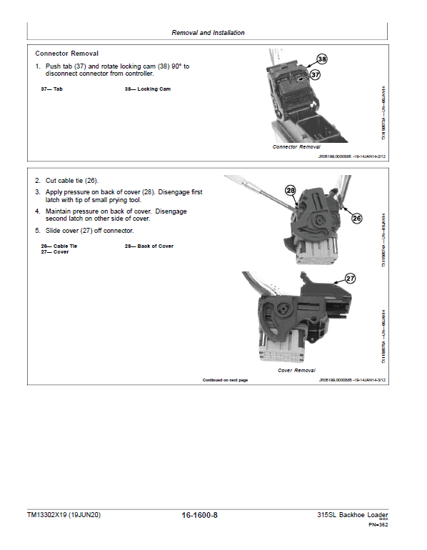 John Deere 315SL Backhoe Repair Technical Manual (S.N after C273920 & D273920 – 390995) Workshop Guide