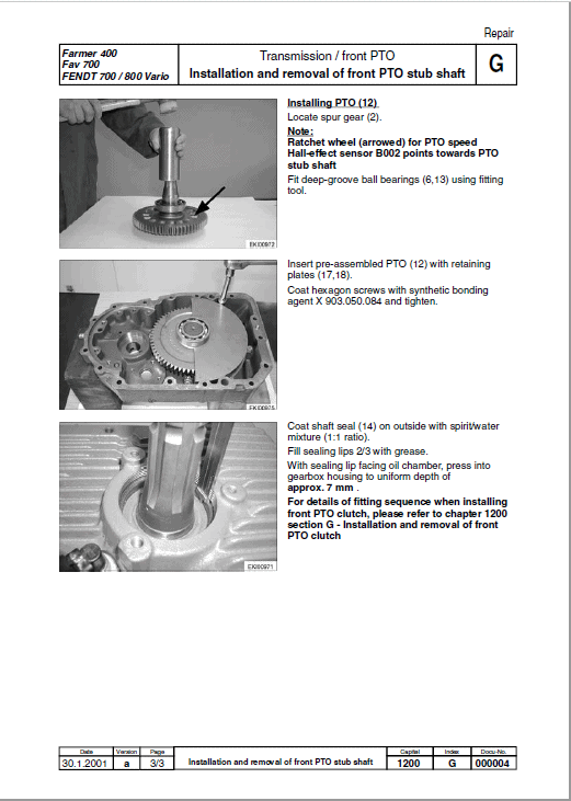 Fendt 711, 712, 714, 716 Vario COM II Tractors Workshop Repair Manual Workshop Guide