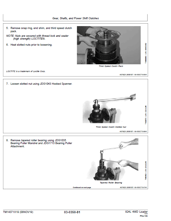 John Deere 824L 4WD Loader Repair Technical Manual (S.N F697293 & L697293 – ) Workshop Guide