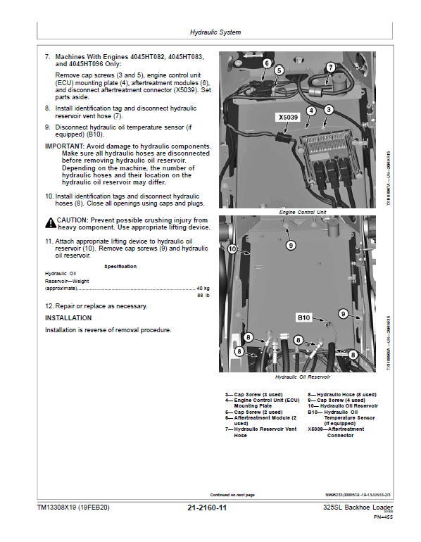John Deere 325SL Backhoe Loader Repair Technical Manual (S.N after C273920 – C390995) Workshop Guide