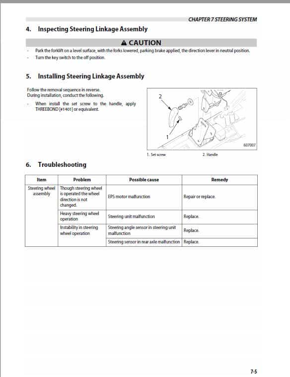 Mitsubishi FB18PNT, FB18CPNT, FB20PNT Forklift Service Manual