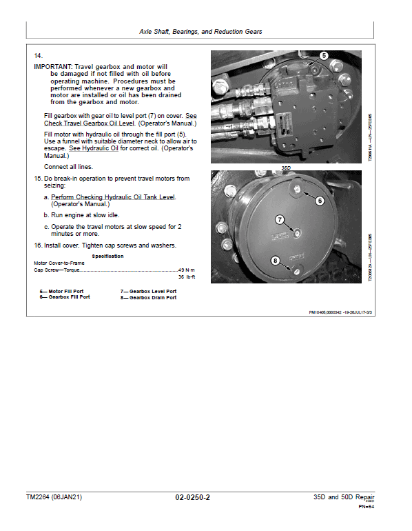 John Deere 30D, 50D Excavator Repair Technical Manual Workshop Guide