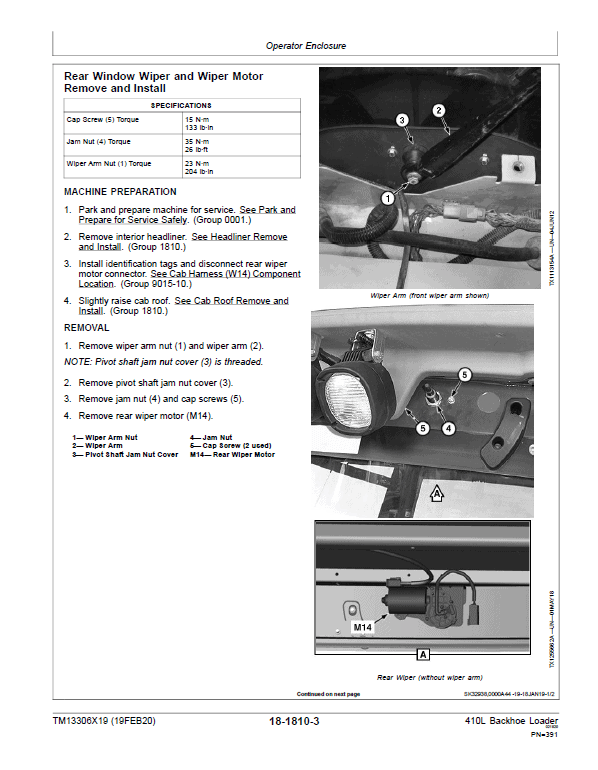 John Deere 410L Backhoe Repair Technical Manual (S.N after C273920 & D273920 – 390995) Workshop Guide