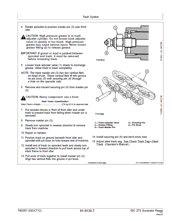 John Deere 50C ZTS Excavator Repair Technical Manual Workshop Guide