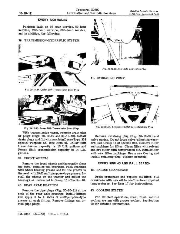John Deere JD600 Tractor Repair Technical Manual (SM2058) Workshop Guide