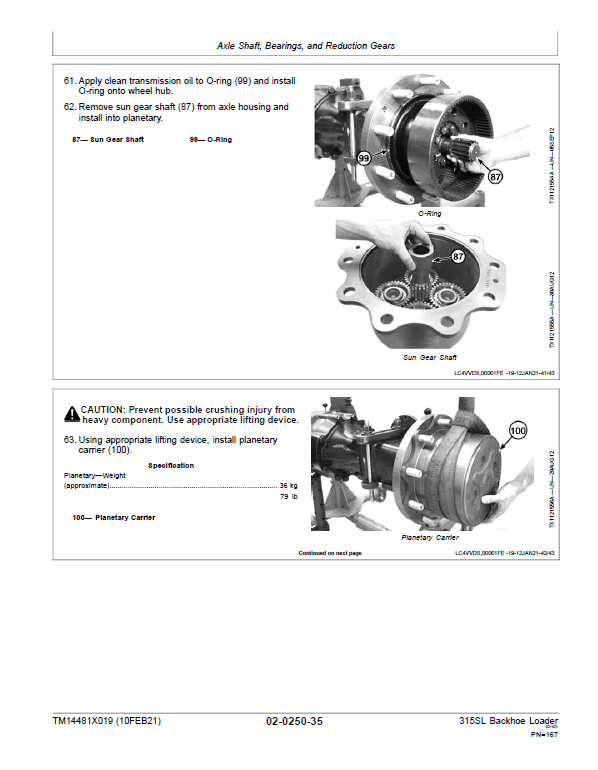 John Deere 315SL Backhoe Loader Technical Manual (S.N C390996 & D390996 – ) Workshop Guide