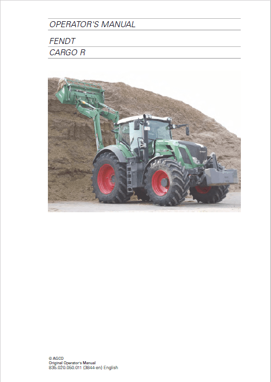 Fendt 819, 822, 824, 826, 828 Vario SCR (3b) Tractors Workshop Repair Manual Workshop Guide
