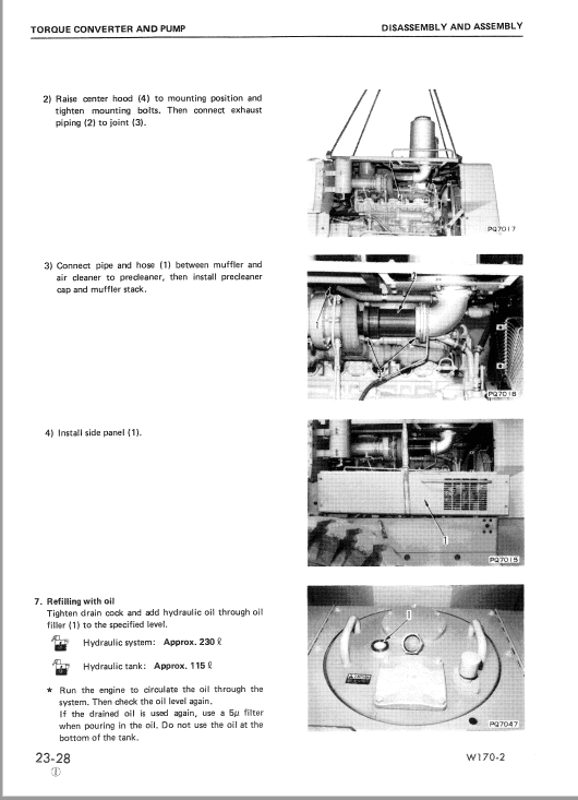 Komatsu W170-2 Wheel Loader Service Manual Workshop Guide