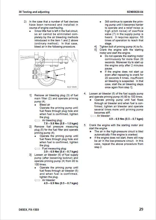 Komatsu D85EX-15E0, D85PX-15E0 Dozer Service Manual Workshop Guide