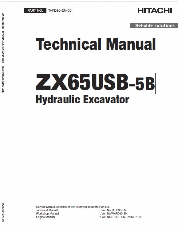 Hitachi ZX65USB-5B Excavator Service Repair Manual