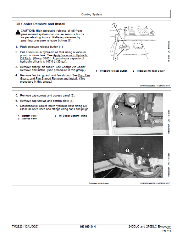 John Deere 240DLC, 270DLC Excavator Repair Technical Manual Workshop Guide