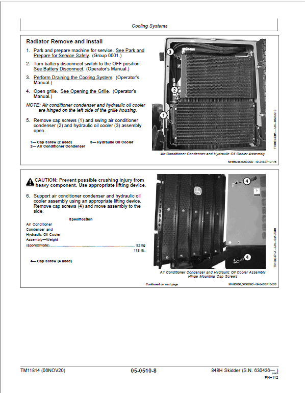 John Deere 848H Skidder Repair Technical Manual (S.N after 630436 – ) Workshop Guide
