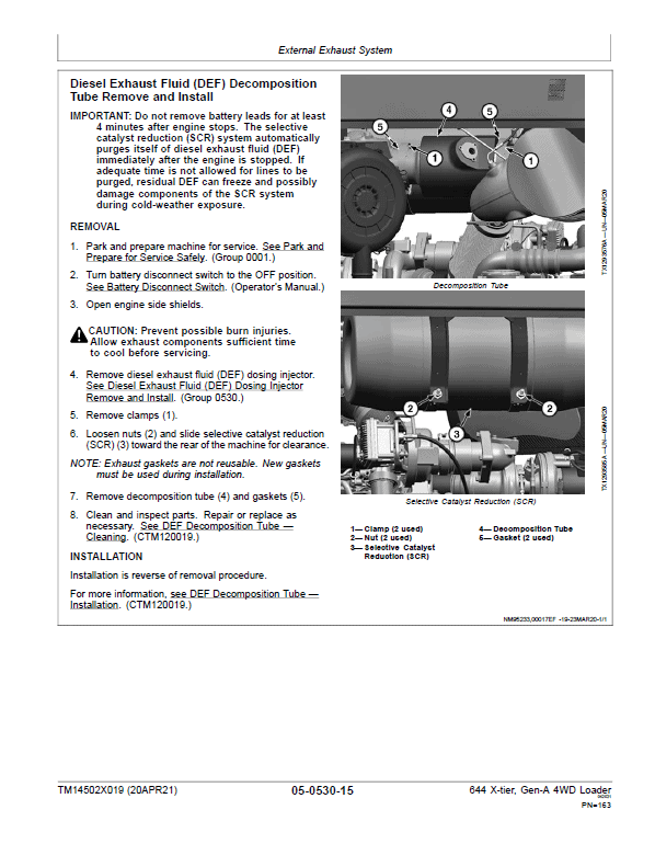 John Deere 644 X-Tier, Gen-A 4WD Loader Repair Technical Manual (S.N F_10283 – ) Workshop Guide