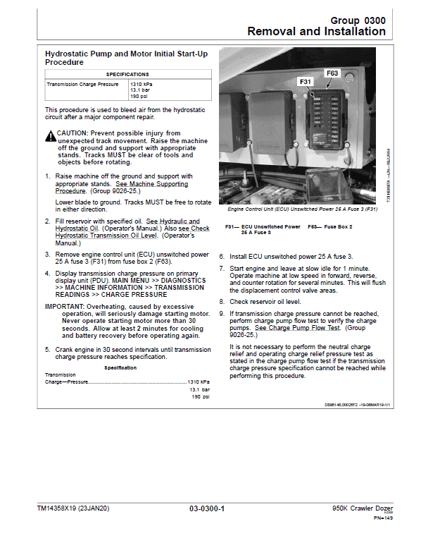 John Deere 950K Crawler Dozer Repair Technical Manual (S.N after F334109 – ) Workshop Guide