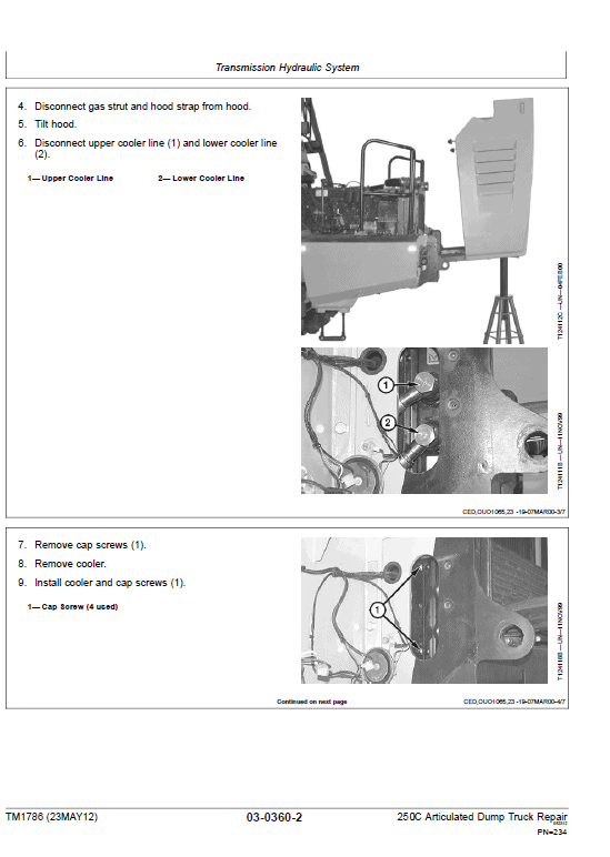 John Deere 250C Articulated Dump Truck Repair Technical Manual Workshop Guide