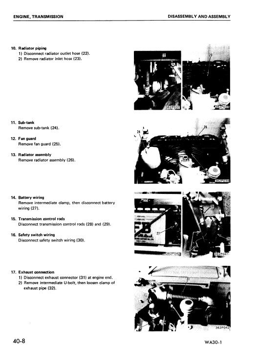 Komatsu WA30-1 Wheel Loader Service Manual Workshop Guide