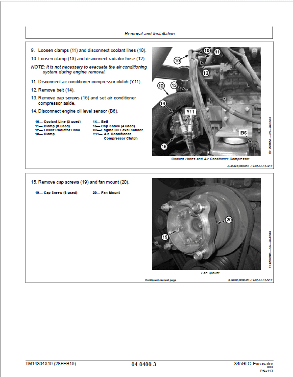 John Deere 345GLC Excavator Repair Technical Manual (S.N after F020001 – ) Workshop Guide