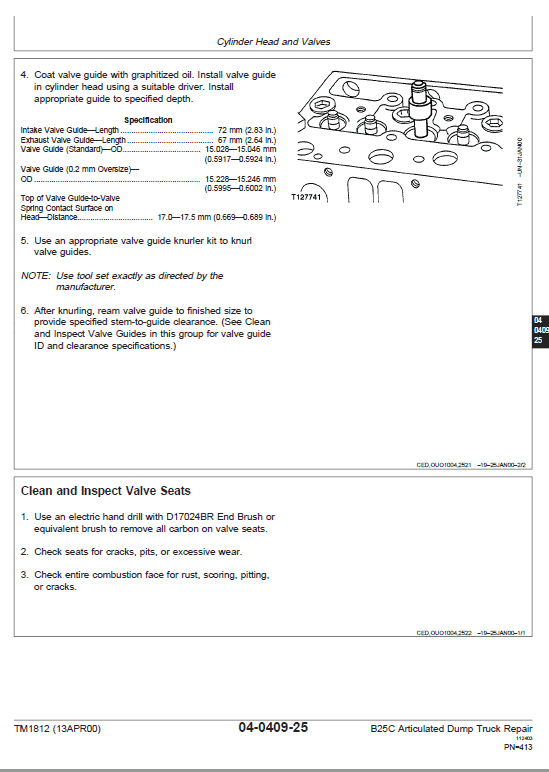 John Deere B25C Articulated Dump Truck Repair Technical Manual Workshop Guide