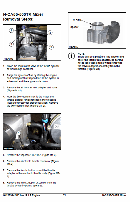 Doosan Daewoo G420E, G424E Tier 2 LP Engine Forklift Service Manual Workshop Guide