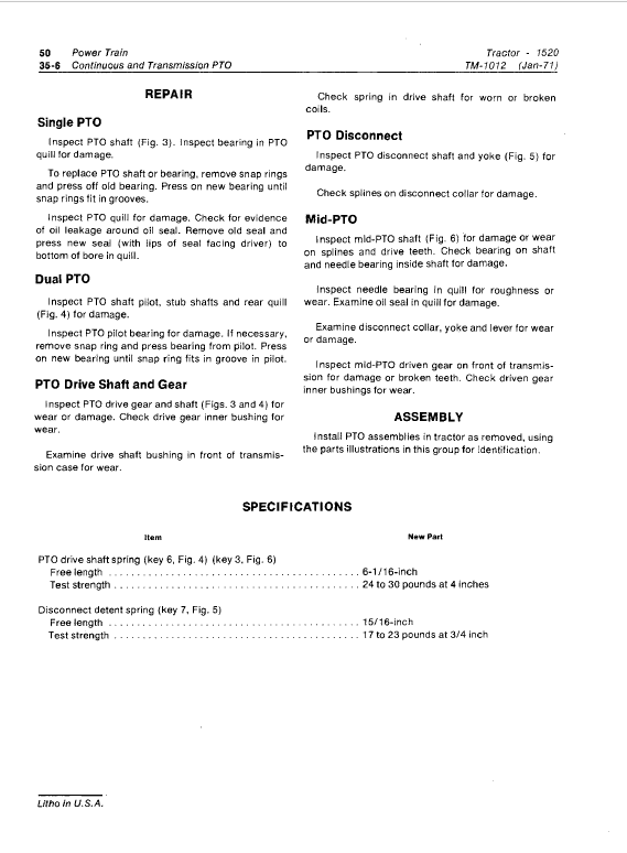 John Deere 1520 Utility Tractor Repair Technical Manual Workshop Guide