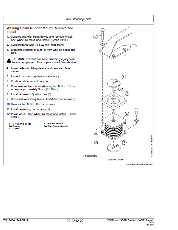 John Deere 250D, 300D Series 2 Dump Truck Technical Manual (S.N. after E642001 – ) Workshop Guide
