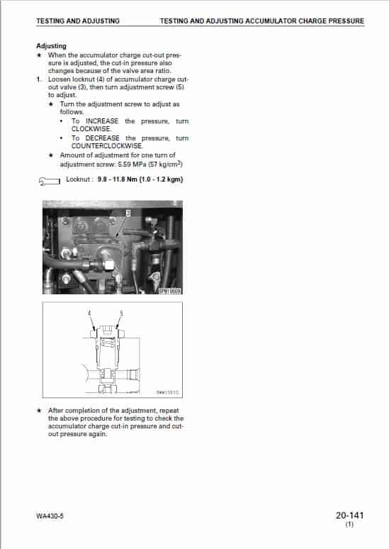 Komatsu WA430-5 Wheel Loader Service Manual Workshop Guide