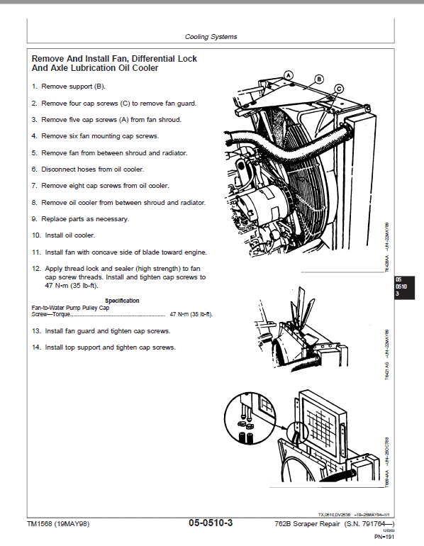 John Deere 762B Scraper Repair Technical Manual (S.N after 791764) Workshop Guide