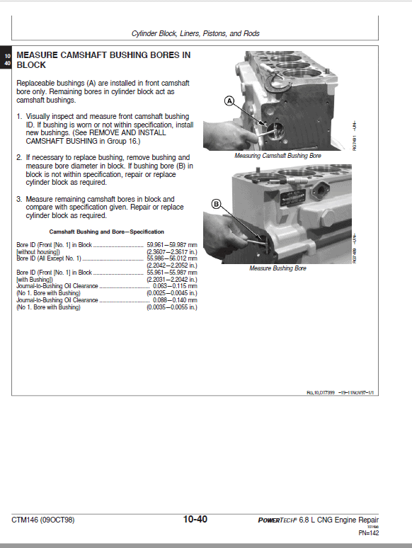 John Deere PowerTech 6.8L 6068 Natural Gas Engines Technical Manual (CTM146 and CTM113) Workshop Guide