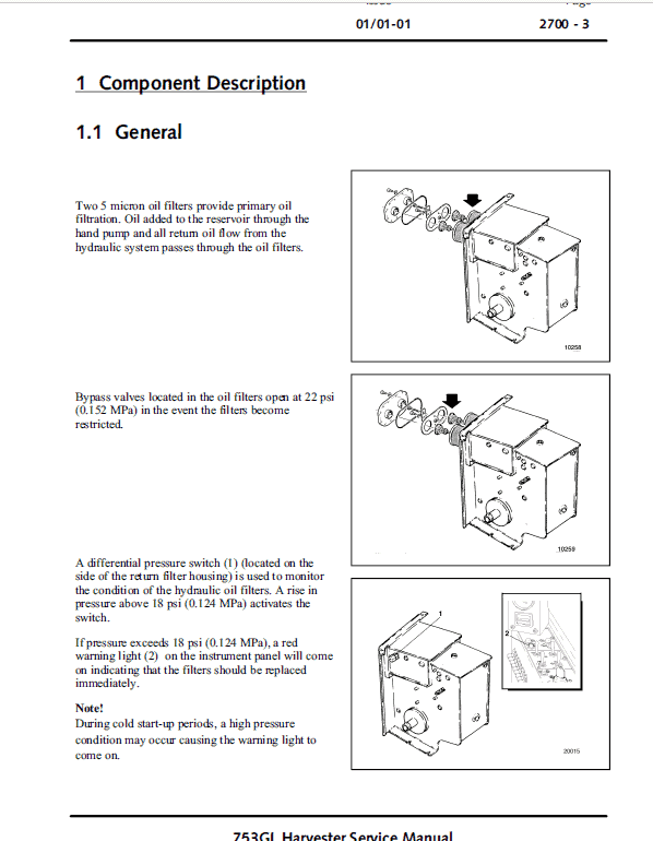 John Deere 753GL Tracked Harvester Repair Technical Manual (S.N 001027 – 001031) Workshop Guide