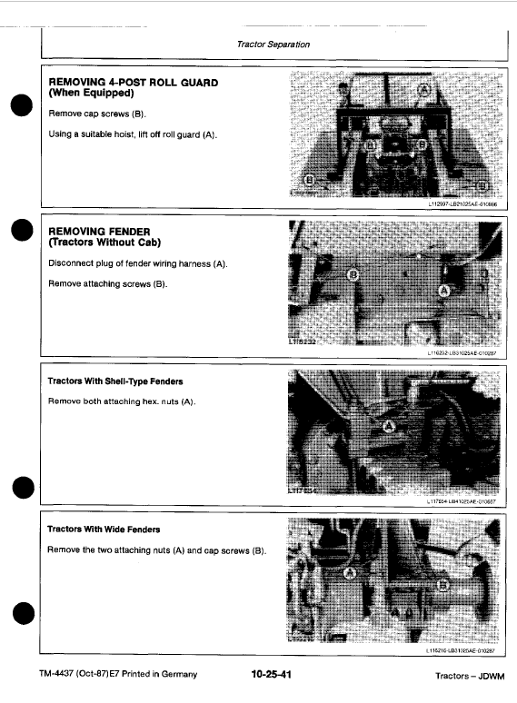 John Deere 1350, 1550, 1750, 1850, 1850N, 1950, 1950N Tractors Technical Manual Workshop Guide