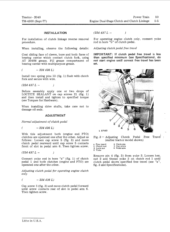 John Deere 2040 Tractor Repair Technical Manual (SN. 010001-349999) Workshop Guide