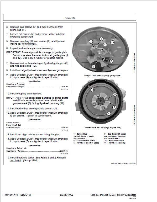 John Deere 2154G, 2154GLC Swing Excavator Repair Manual (S.N C212001 – & D212001 – ) Workshop Guide
