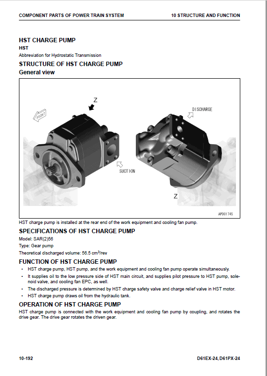 Komatsu D61EX-24, D61PX-24 Dozer Service Manual Workshop Guide