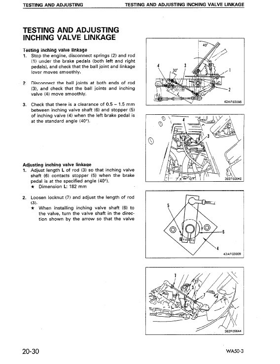 Komatsu WA50-3 Wheel Loader Service Manual Workshop Guide