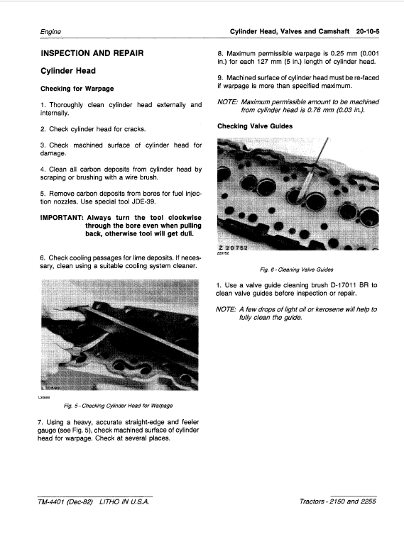 John Deere 2150, 2255 Tractors Repair Technical Manual Workshop Guide