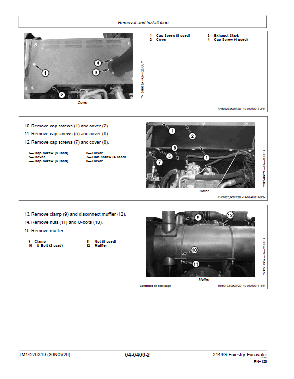 John Deere 2144G Forestry Excavator Repair Technical Manual ( SN D210001 -) Workshop Guide