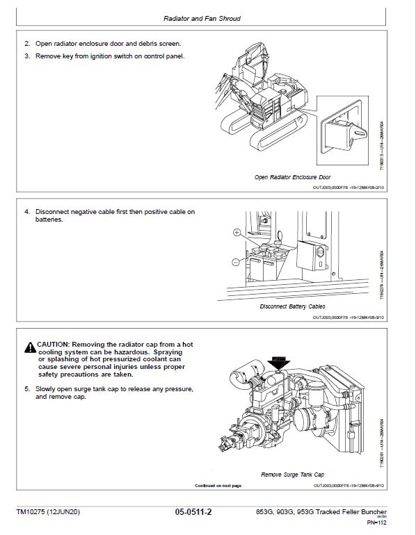 John Deere 853G, 850, 903G, 900, 953G, 950 Tracked Feller Buncher Technical Manual Workshop Guide