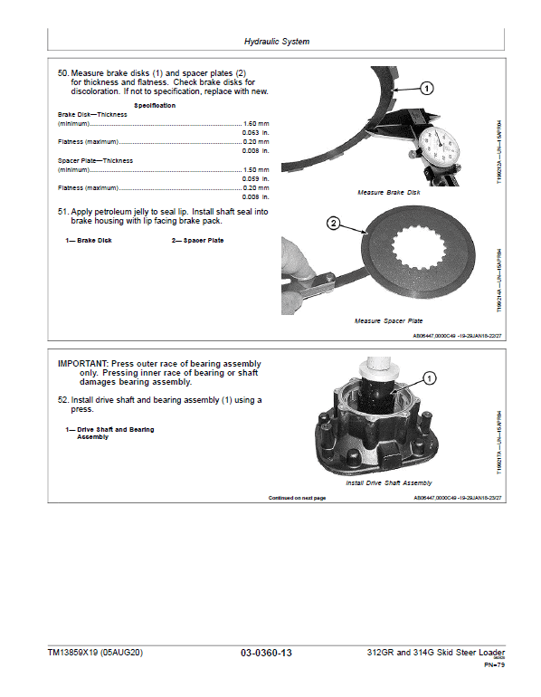 John Deere 312GR, 314G SkidSteer Loader Technical Manual (S.N from G298752 – ) Workshop Guide