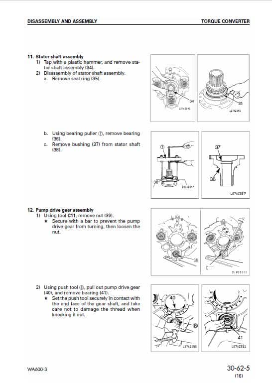 Komatsu WA600-3 Wheel Loader Service Manual Workshop Guide