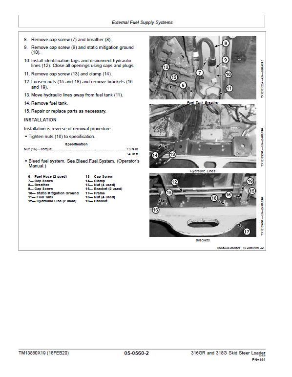 John Deere 316GR, 318G SkidSteer Technical Manual (Manual Controls & S.N G298752 -) Workshop Guide