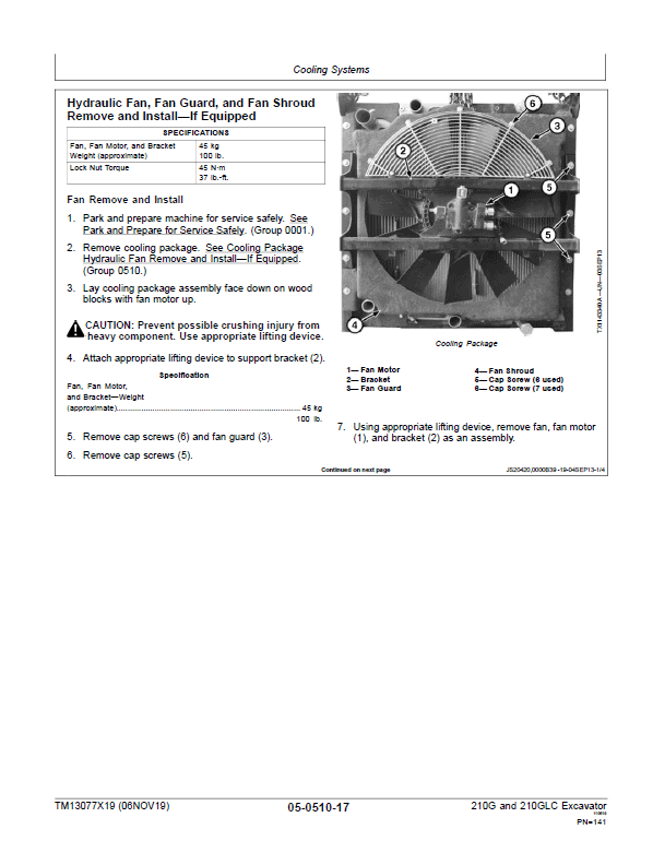 John Deere 210G, 210GLC Excavator Repair Manual (PIN: 1F9210GX_ C520001 & D520001- ) Workshop Guide