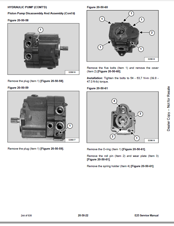 Bobcat E25 Excavator Repair Service Manual