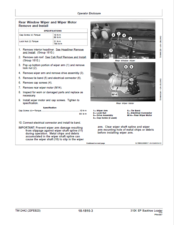John Deere 310K EP Backhoe Loader Repair Technical Manual (S.N after G219607 – ) Workshop Guide