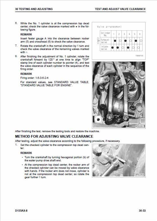 Komatsu D155AX-8 Dozer Service Manual Workshop Guide