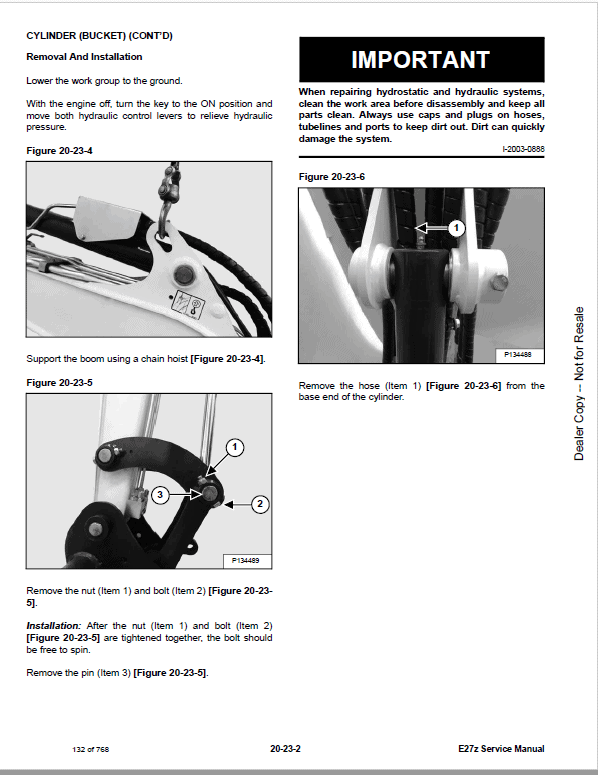 Bobcat E27Z Excavator Repair Service Manual