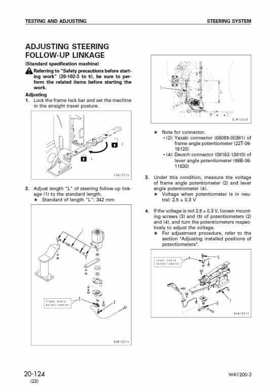 Komatsu WA1200-3 Wheel Loader Service Manual Workshop Guide