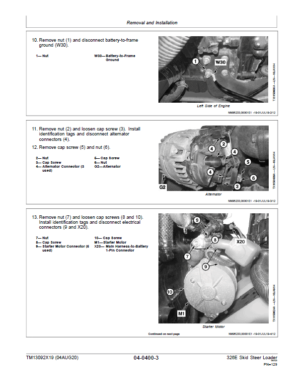John Deere 326E SkidSteer Loader Technical Manual (Manual Controls – SN after G254998) Workshop Guide