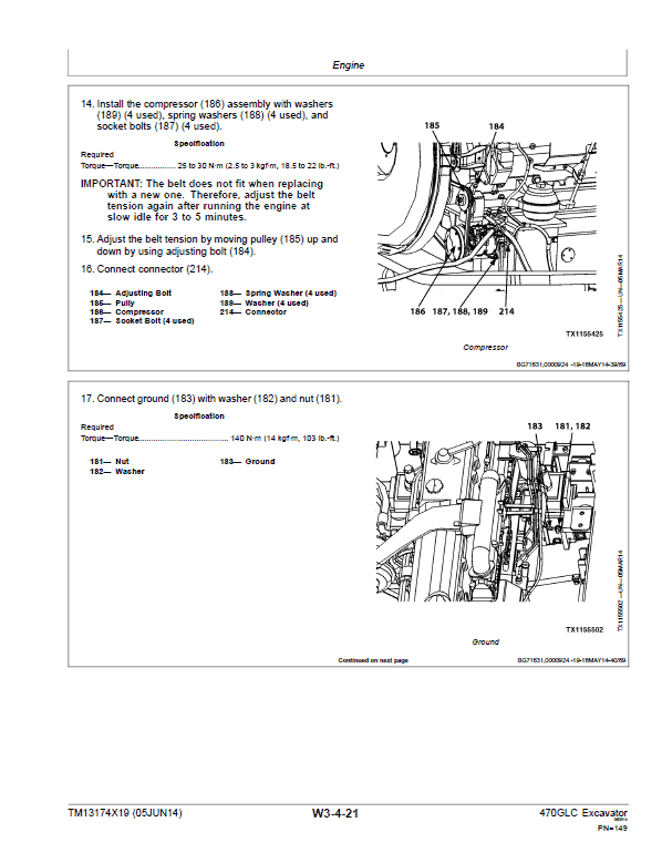 John Deere 470GLC Excavator Repair Technical Manual (S.N after C047001 – ) Workshop Guide