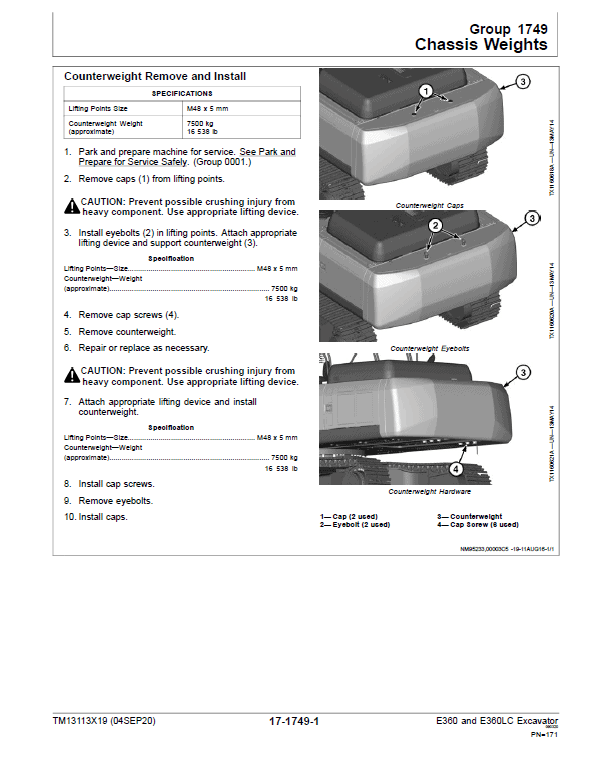 John Deere E360, E360LC Excavator Repair Technical Manual (S.N after C600002 & D600069- ) Workshop Guide